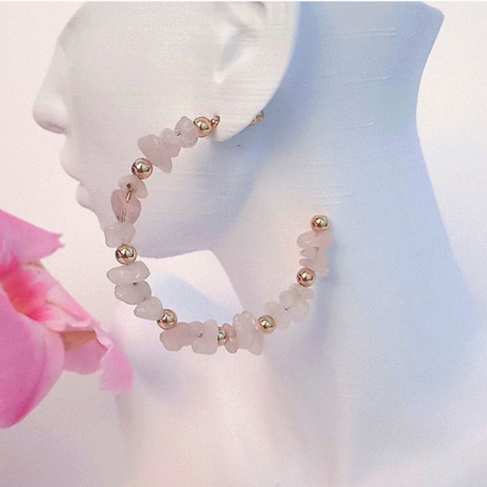 Quartz Hoop Earrings